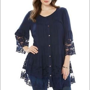 Gorgeous Denim 24/7 navy blue tunic